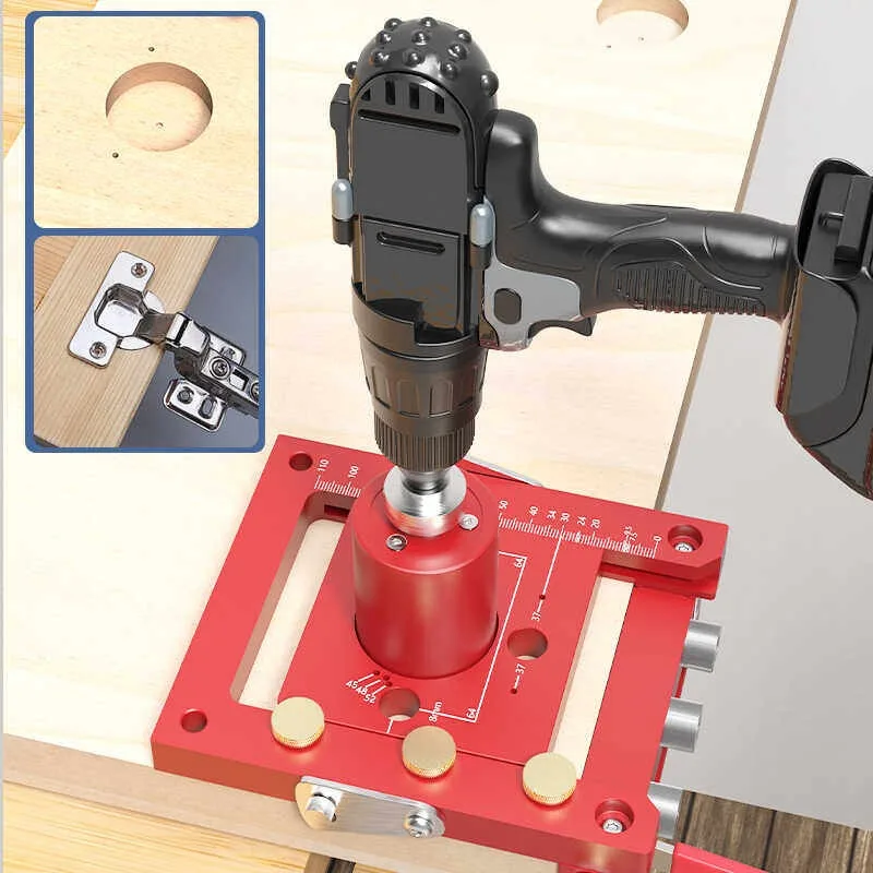 3-in-1 Woodworking Hole Locator Drilling Jig Furniture Punch Positioning Tool
