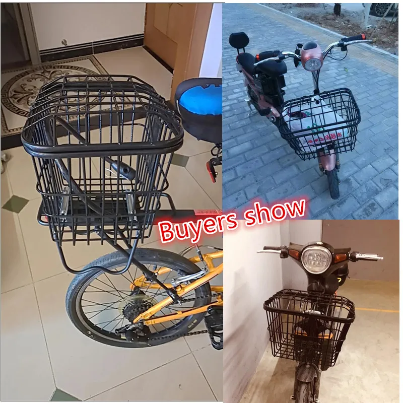 Bicycle Front Basket Enlarged and Thickened with Cover Bicycle Rear Shelf Basket Bike Accessories 자전거 바구니