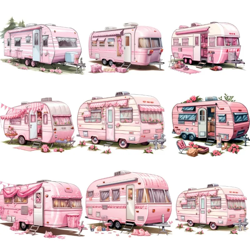 Cartoons motor home Paper Sticker Decal For Phone Car Laptop Album Diary Backpack Kids Toy  journaling stationery  scrapbooking