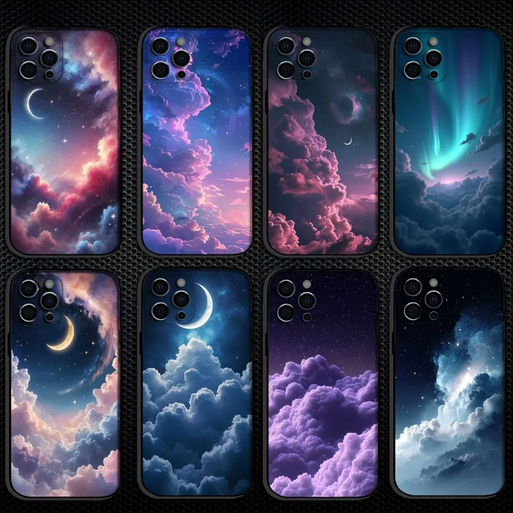 

Quiet sea of clouds Phone Case For iPhone 16,15,14,13,12,11 Plus,Pro Max, Soft Silicone Black Cover