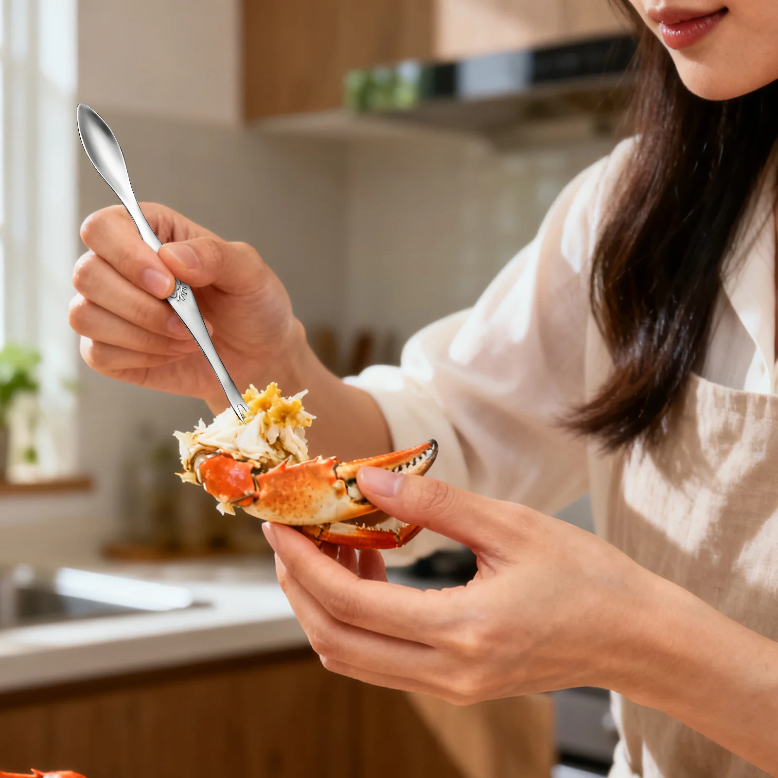 

6 шт., набор инструментов для еды крабов, инструменты из нержавеющей стали для морепродуктов для удаления крабового лобстера, антикоррозийная вилка, зажим, игла