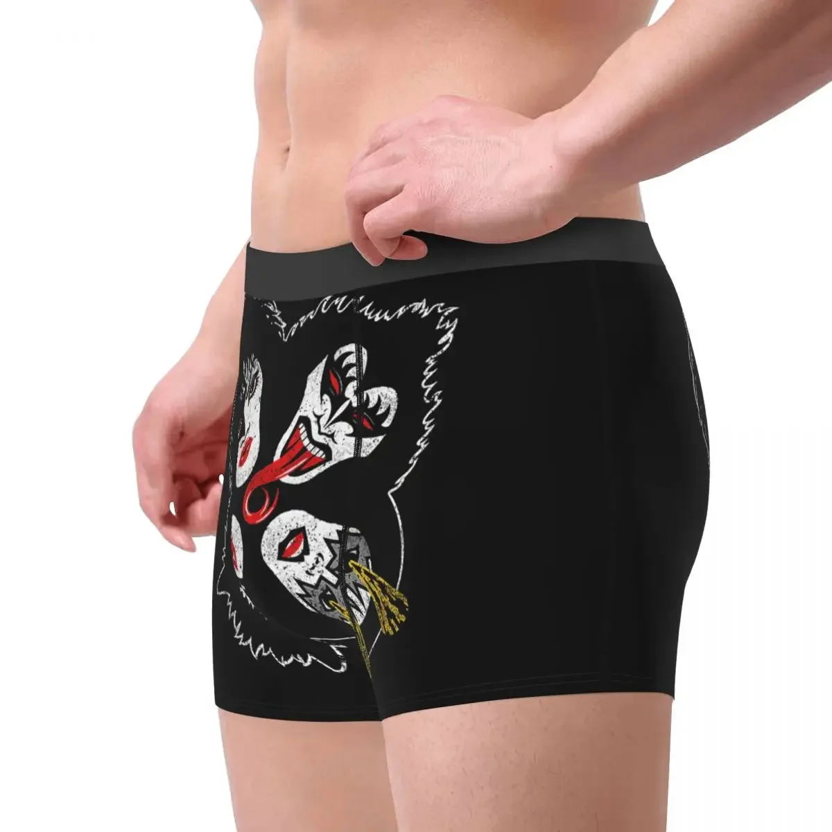 Kiss  Rock And Roll Heads Underpants Breathbale Panties Male Underwear Print Shorts Boxer Briefs