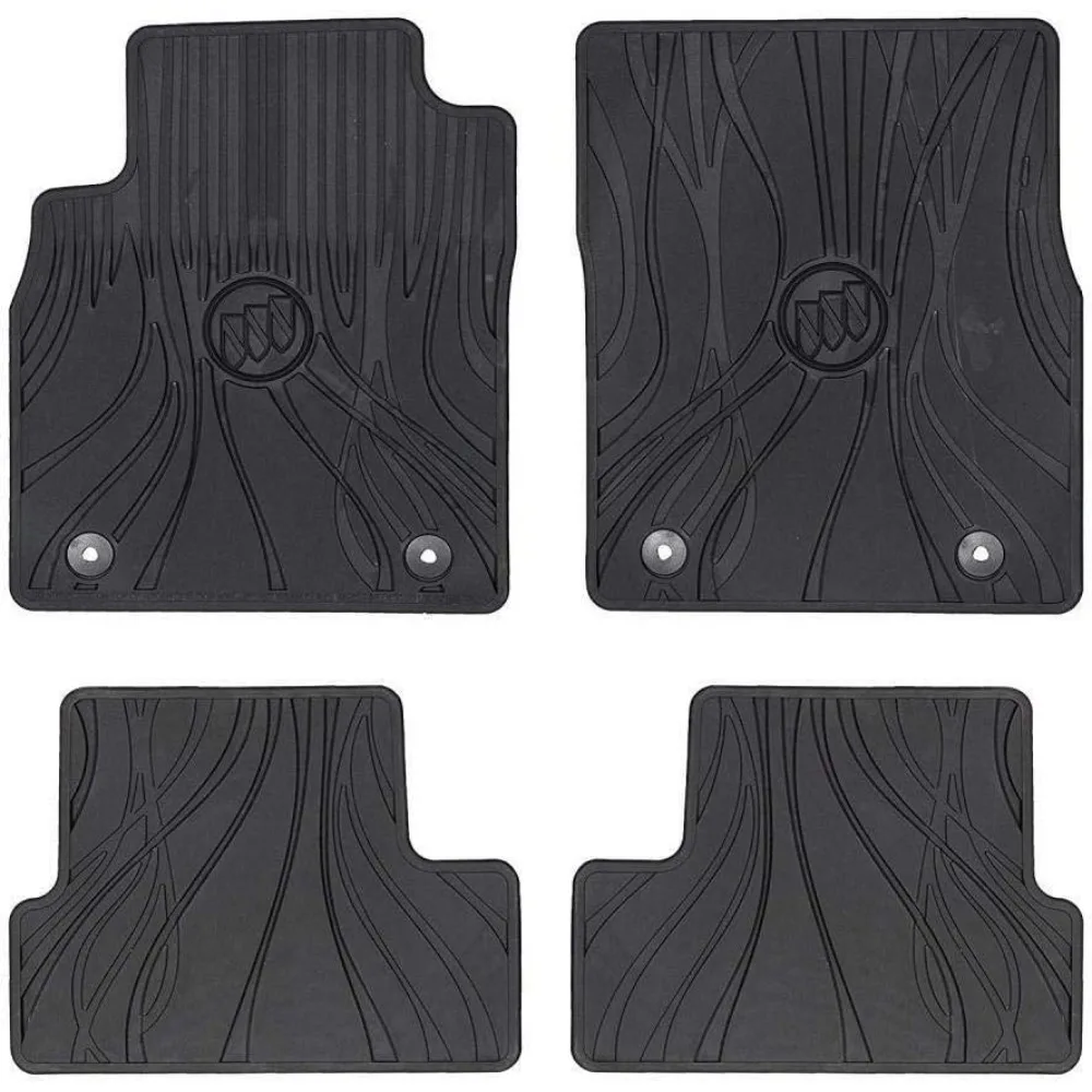 

GM Accessories 22890577 Front and Rear All-Weather Floor Mats in Jet Black with Buick Logo