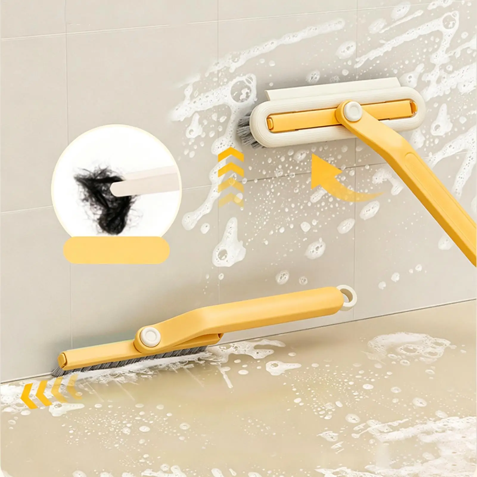 Crevice Cleaning Brush 180 Degree Rotatable Double-Sided Grout Cleaner Cleaning Brush for Shower Bathroom Floor  Cleaning Brush