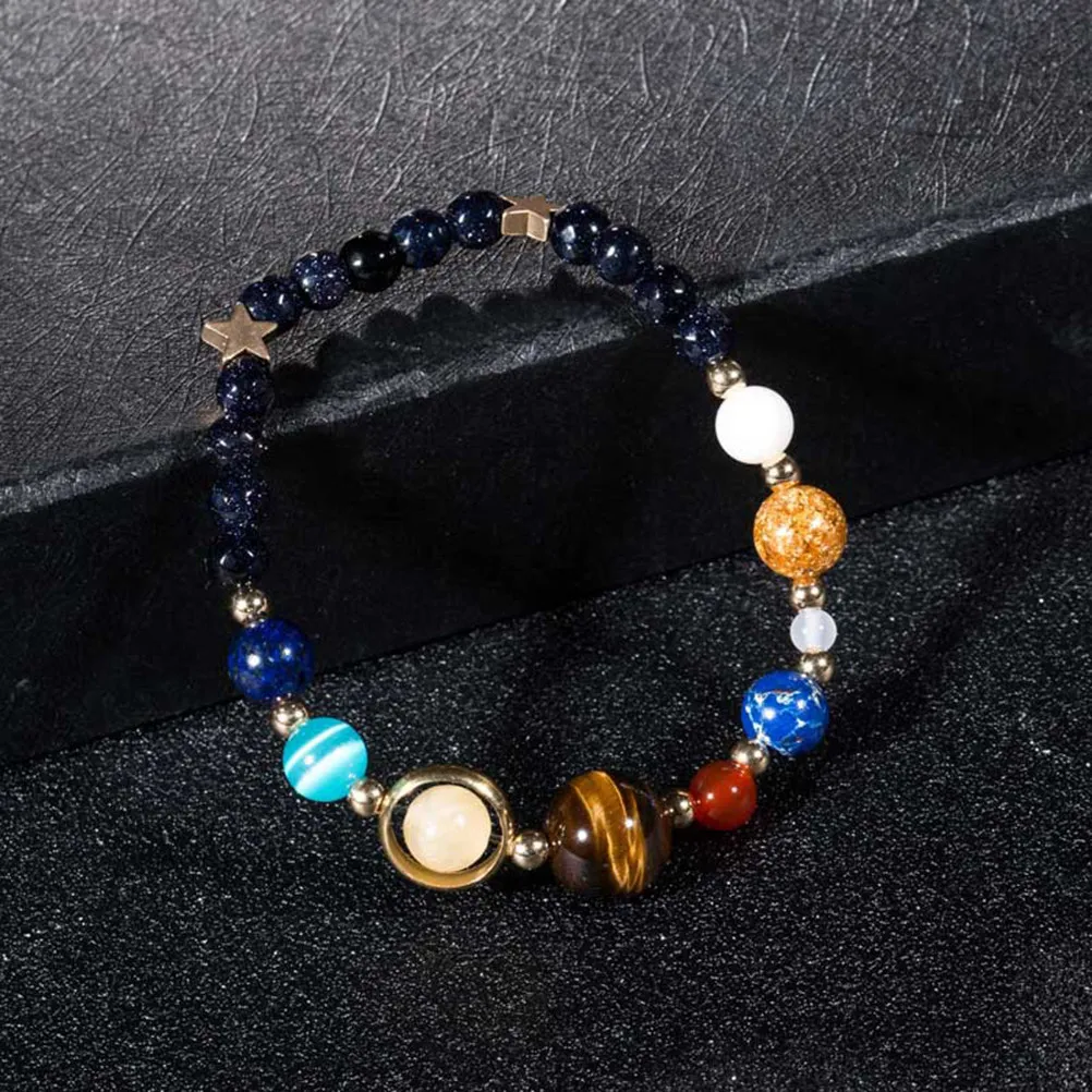 Solar System Universe Galaxy Bracelet Unisex Eight Planets Beads Design All Planets Orbit You Birthday Christmas