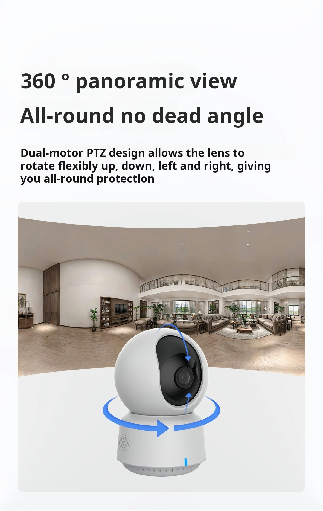 Fotocamera intelligente Aqara 2K HD E1 360 °   Visualizzazione video sicura Audio bidirezionale per interni Wifi 6 IP Surveilla AI Cloud Camera per Apple Homekit