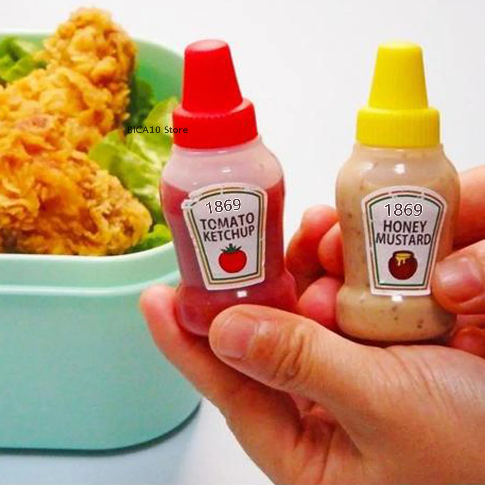 2 pz/set 25ML Mini Bottiglia di Ketchup di Pomodoro Portatile Piccolo Contenitore di Salsa Condimento per Insalata Contenitore dispensa Contenitori per Bento Box