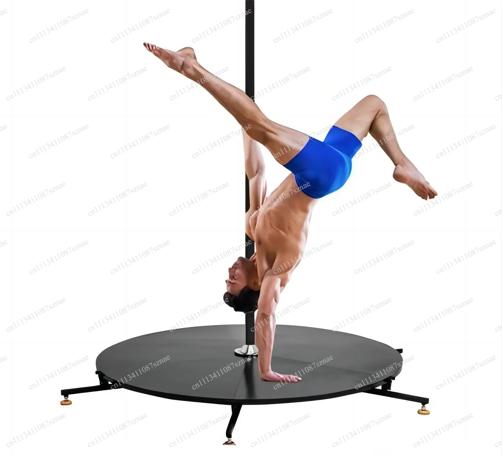 Round Portable Dance Pole Platform for Yoga and Fitness, Movable Stage for Home School Gym, Weight Loss and Performance