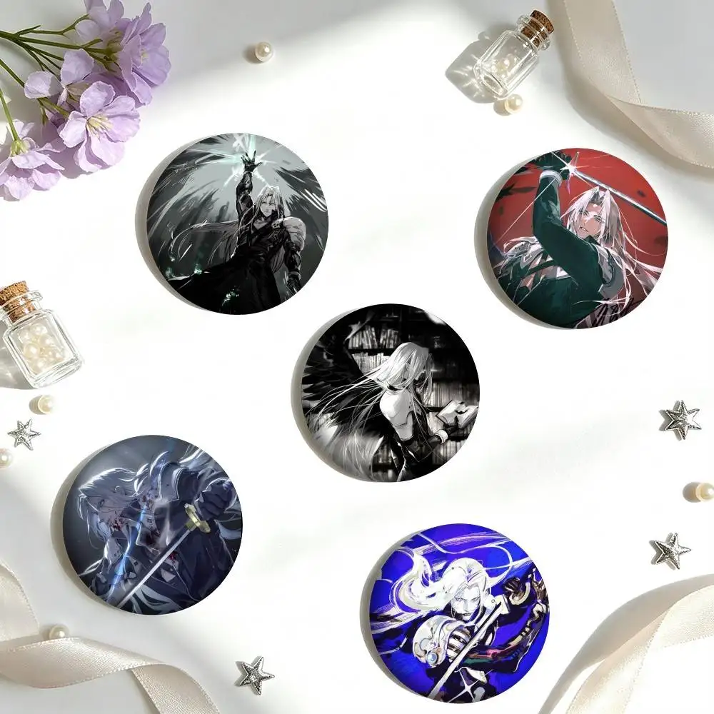G-Game Final F-Fantasy Sephiroth 25 32 44 58 75mm Badges Personalized Round Brooches Pins Accessory Gift