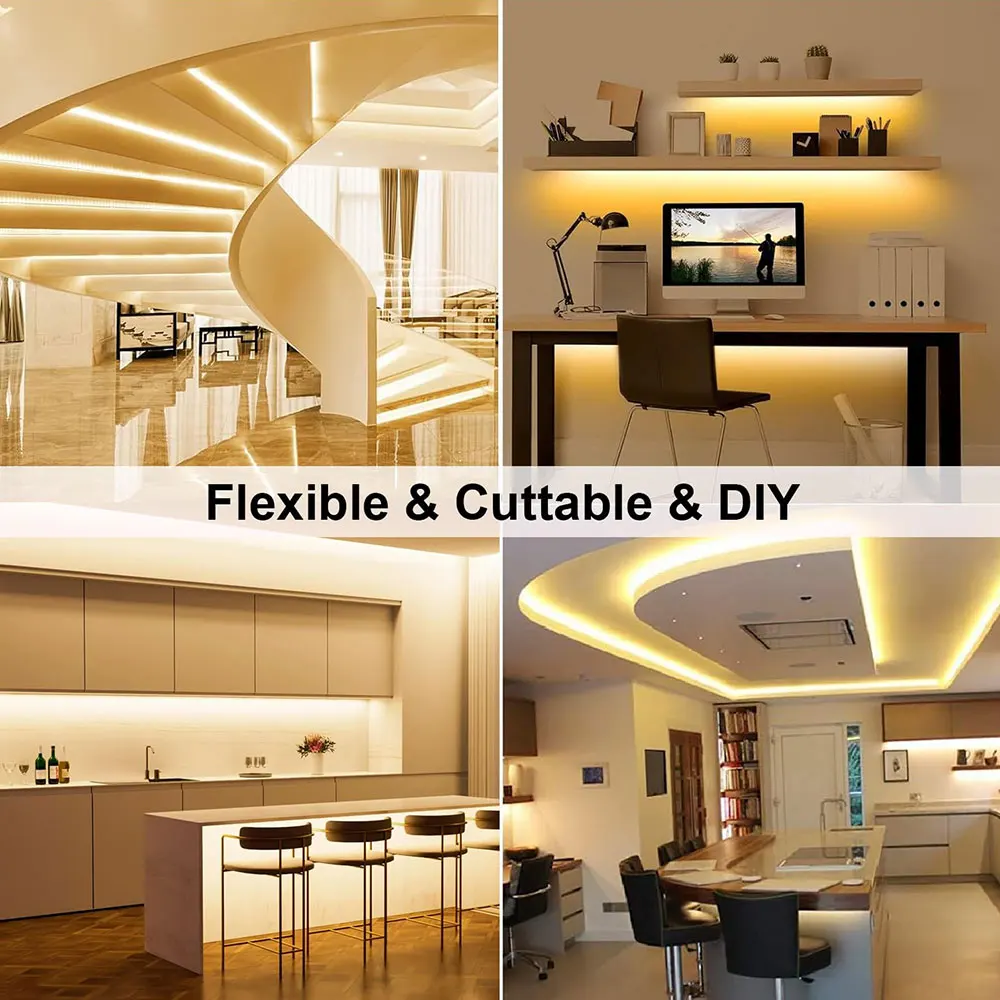 DC 5V LED Strip Lights USB Powered Warm White With Button Controlled for Bedroom Home Gaming Room Party TV Wall Decor