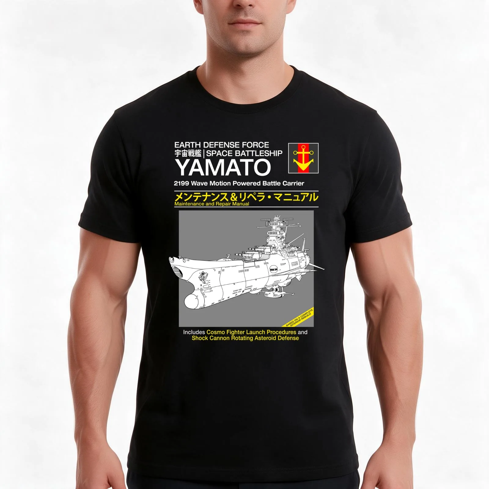 Battleship Yamoto Service and Repair Manual T-Shirt, Summer Casual Cotton Tee, Oversized Streetwear Tops, Vintage Graphic Print