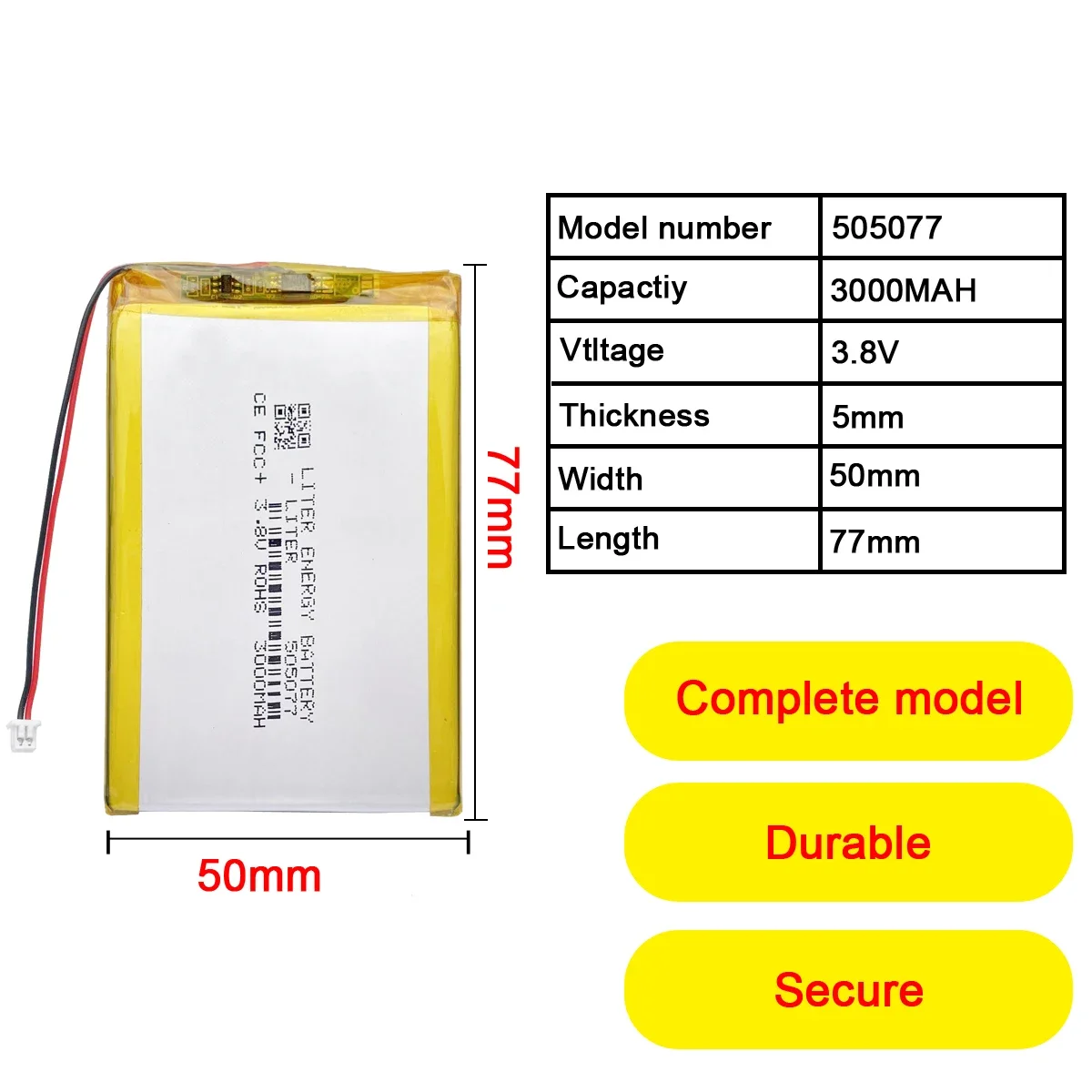 505077 3000mah 3.8V akumulator Lipo dla ANBERNIC RG350 RG350M konsola do gier e-books GPS PDA