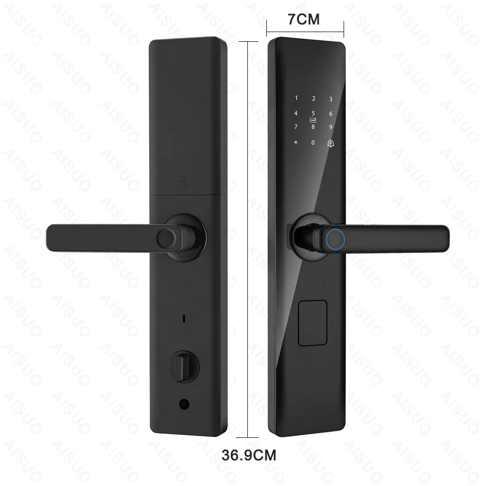 الأمن TUYA WIFI قفل ببصمة الأصبع الإلكترونية عن بعد فتح مفتاح البطاقة الرقمية Cerradura Intelligente Ttlock قفل الباب الذكي