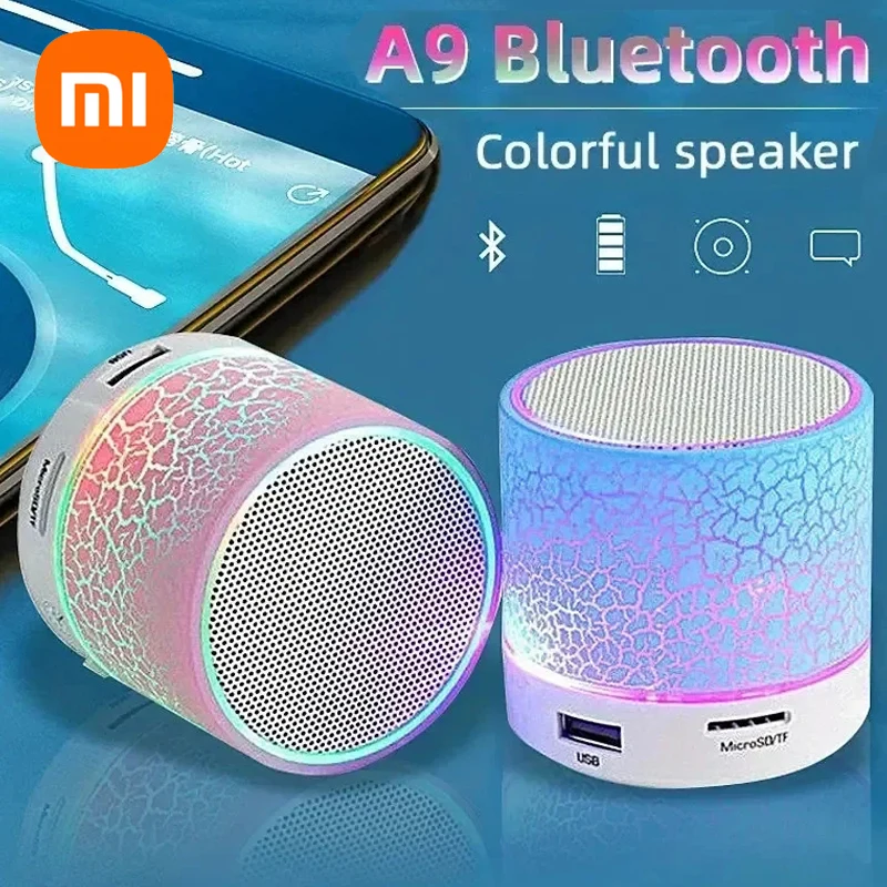 Xiaomi A9 Bluetooth Mini Speaker Wireless Speaker Colorful LED TF Card USB Subwoofer Portable MP3 Music Sound Column For Phone