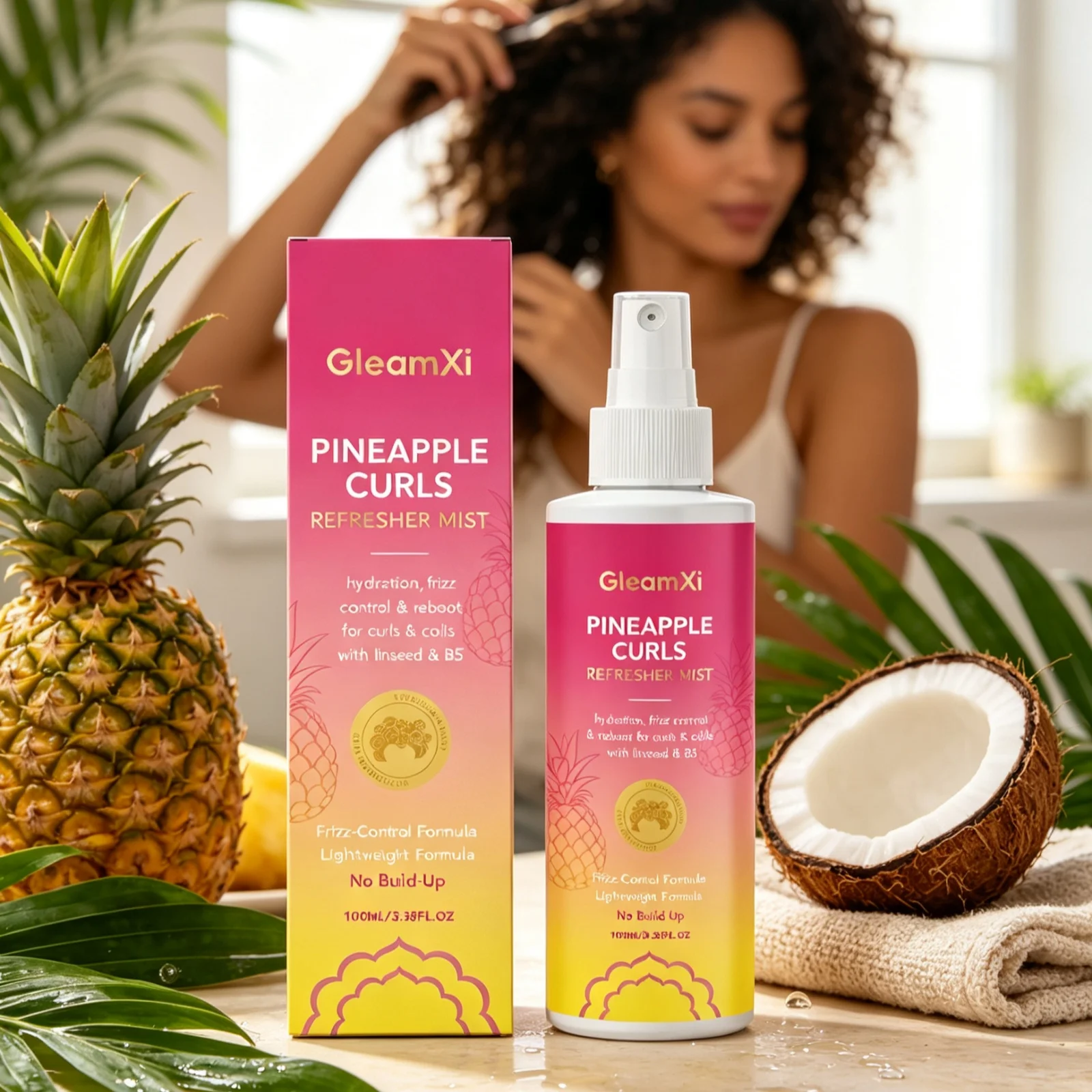 Hair Care Natural Ingredients - GleamXi Hair Refresher Spray Smoothing Frizz