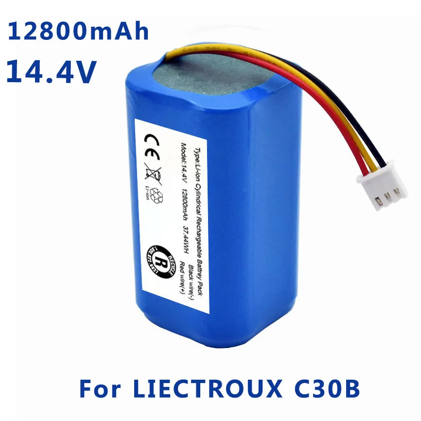 Jedila. (Para c30b) bateria original de alta capacidade para liectroux c30b robô aspirador de pó, 12800mah, célula de lítio, 1 pc/pacote...