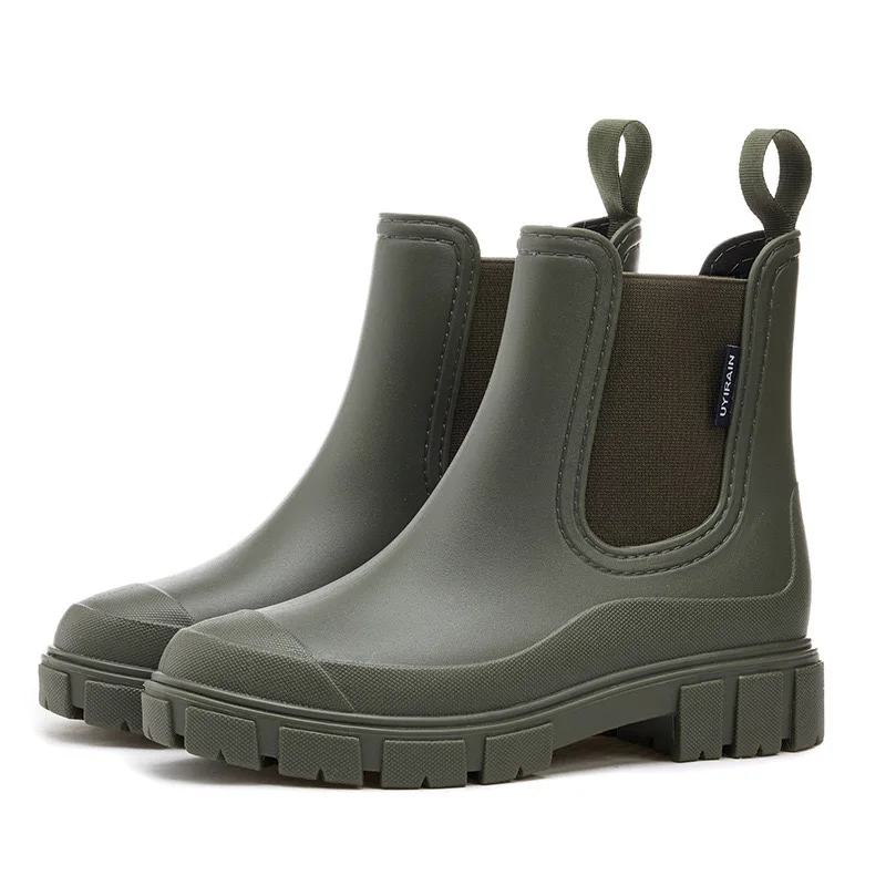 Bottes mi-hautes imperméables pour femmes, bottes de rinçage à la bouche élastique, chaussures de pluie, coordonnantes, botte StephanWater, extérieur et intérieur, nouveau style