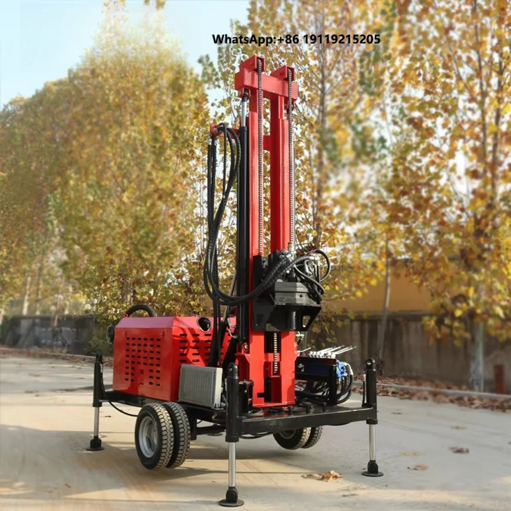 Wheel Mounted Water Well Drilling Rig High Power Drilling Machine for Groundwater and Farm Irrigation