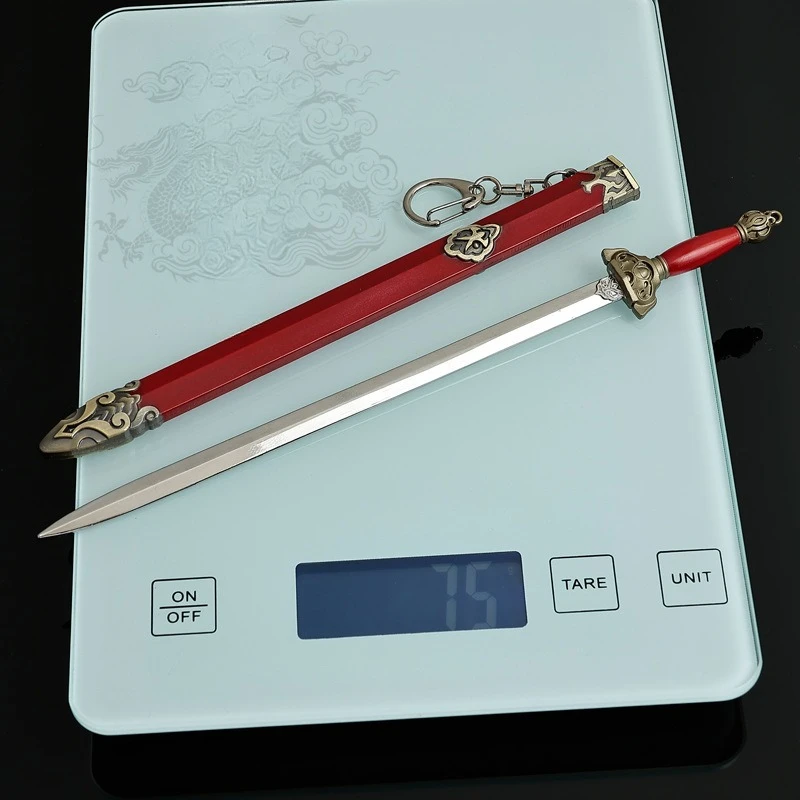 22 センチメートル/8.66 インチ冷兵器モデルメタルクラフト Yue Nv 剣シース装飾品コレクションデスクトップディスプレイ誕生日プレゼント男の子のため