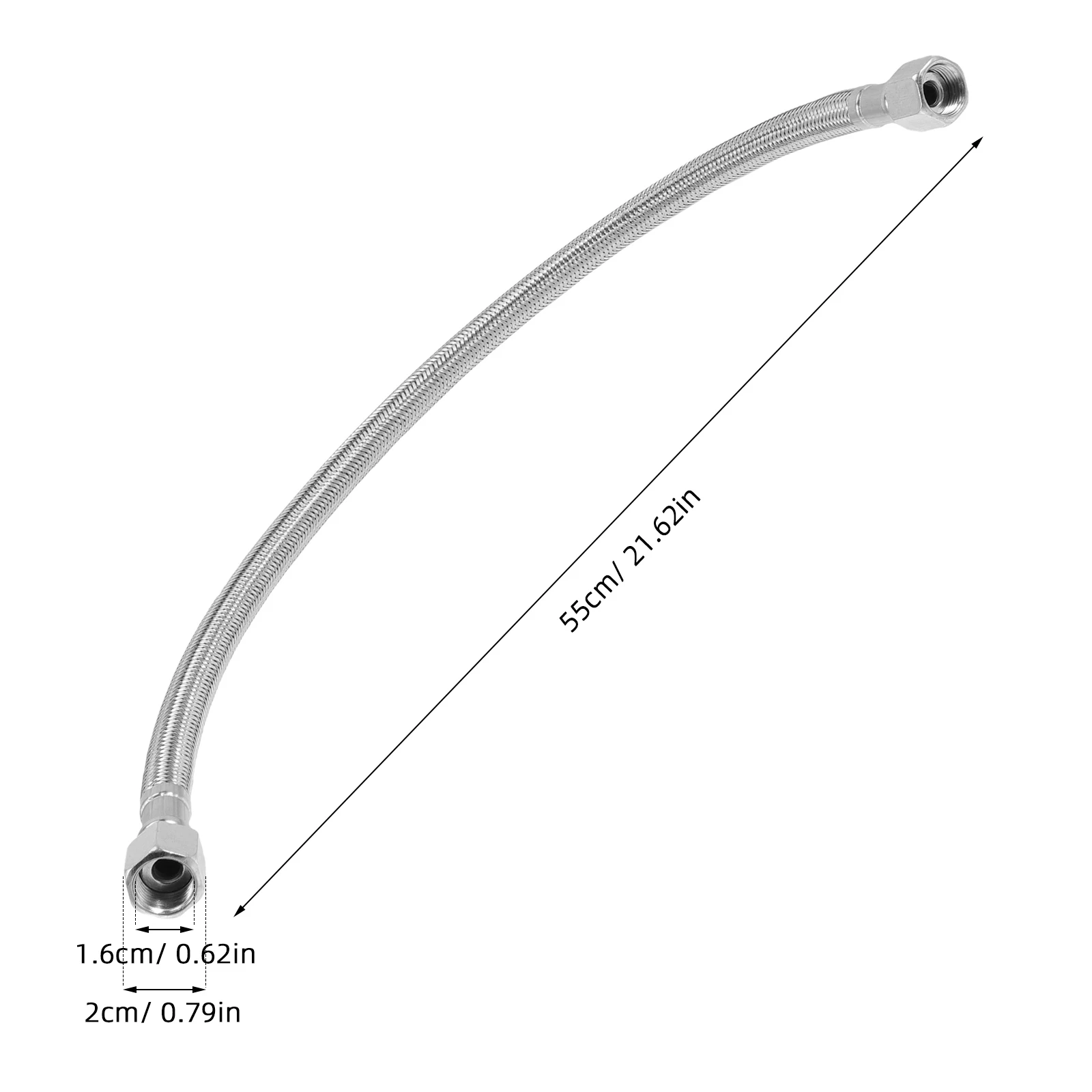 

550MM 3/8 Leader Hose Air Compressor Stainless Steel Braided Hose One Way Valve Pneumatic Tools Accessories Anti Rust