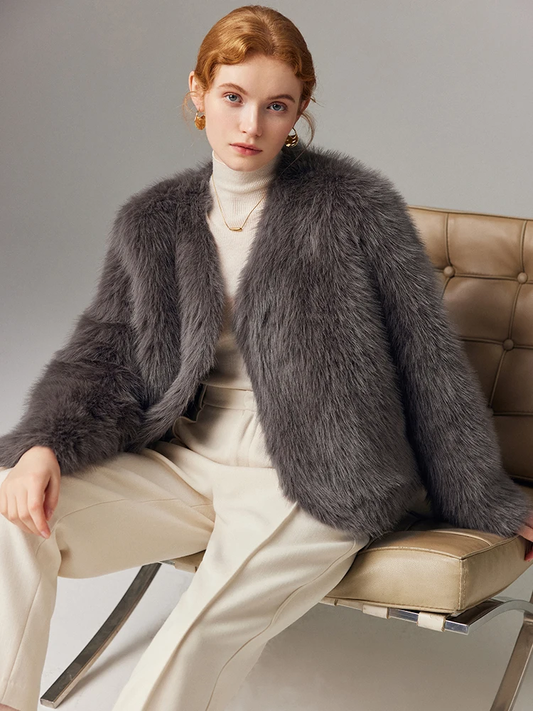 

Экологичная женская шуба из искусственного меха, новинка зимы 2025, премиум-класс, корейский стиль