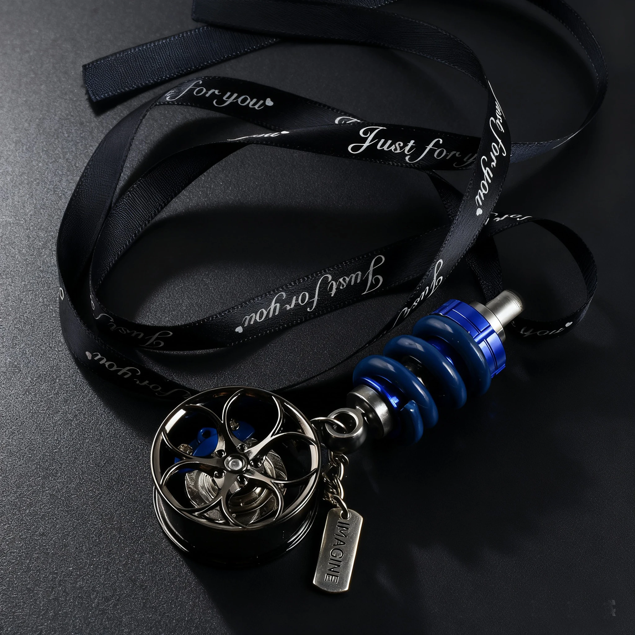 Cool Car Shock Absorber & Brake Caliper Hanging Ornament, Rearview Mirror Pendant, Ideal for Automobile Enthusiasts