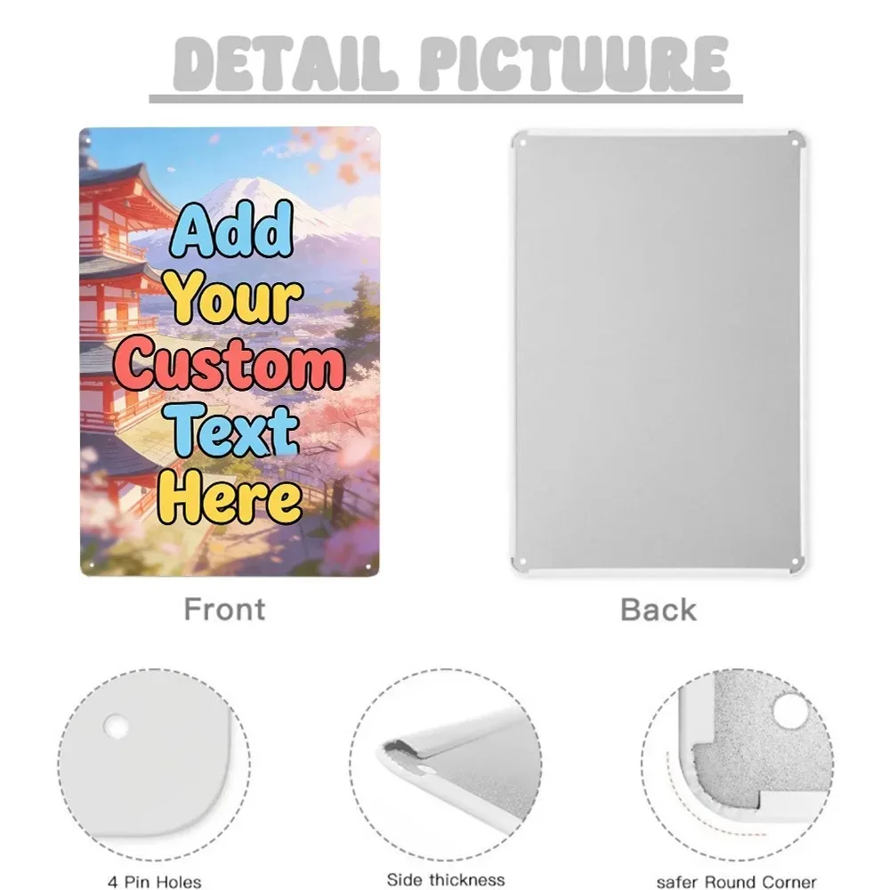 CIFbuy Customizable 8x12Inch Iron Wall Sign Photo Text Name Various Patterns Upload Personal Image DIY Decor Home Bar Office Orn