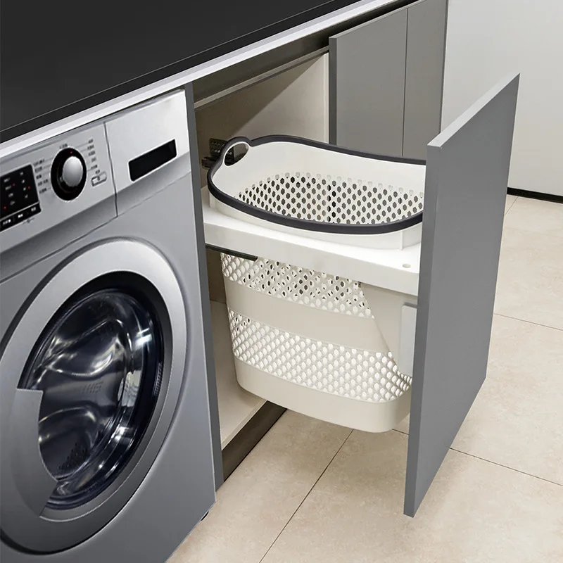 

Washing Machine Cabinet Embedded Dirt Basket Family Bathroom Cabinet Bathroom Storage Basket Dryer