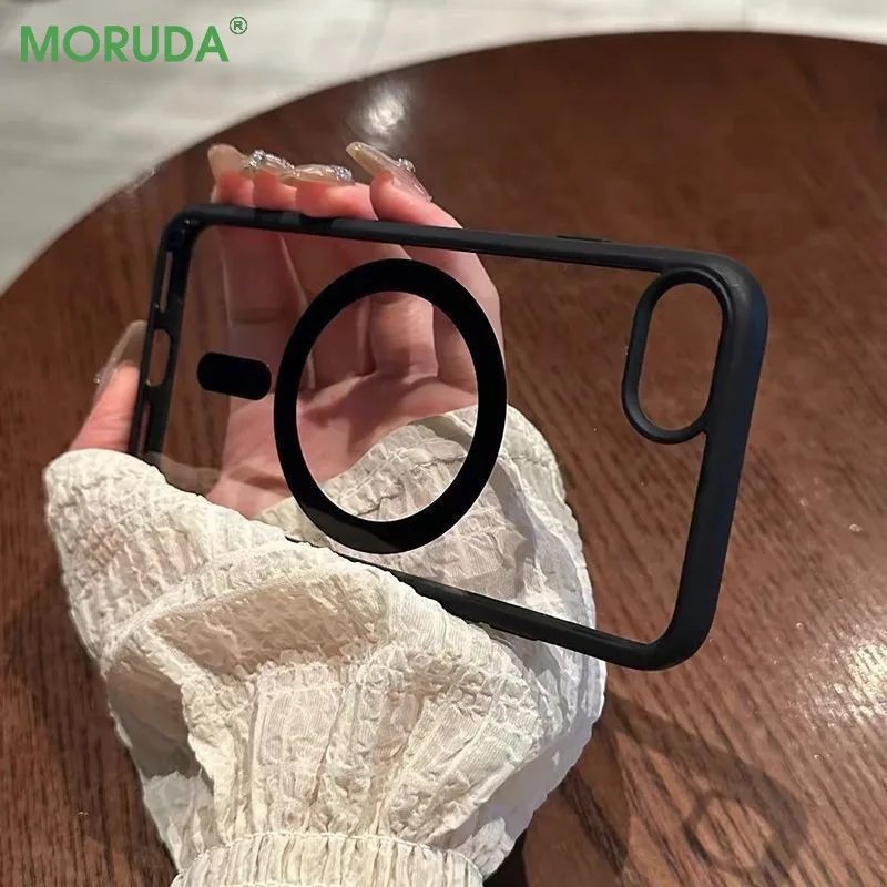 Für iPhone 16e 2025 für MagSafe Hülle Magnetische Transparente Acryl-Abdeckung für iPhone 16E 5G 16e Kabelloses Laden Stoßfeste Hüllen