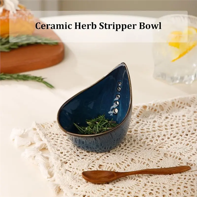 NEW HOT In Stock-Leaf Stripping Tool For Kitchen-Herb Stripper Bowl-Efficient For Kale, Thyme, Basil, Rosemary