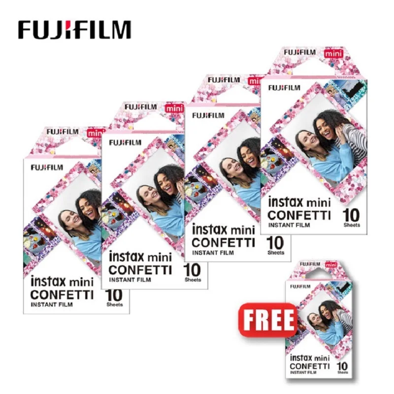 Fujifilm Instax Mini película Instax Mini 12 diseño de confeti película a Color para Fuji Mini 11 8 9 7s 25 26 70 90 cámara instantánea SP-1 SP-2