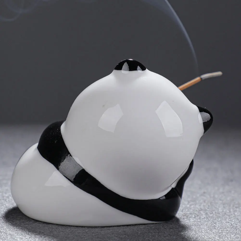 

Panda Incense Holder Ceramic Aroma Stove for Home Decor Office Meditation Room Zen Gift Burner Stand Incense Burner