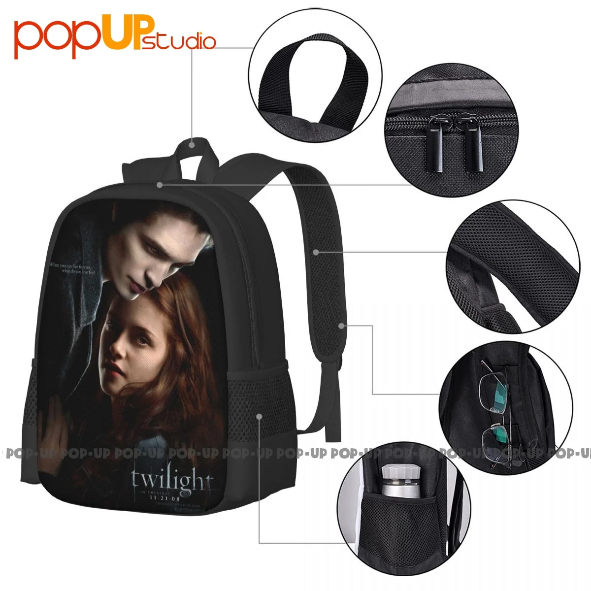 Movies The Twilight Saga Kristen Stewart Robert Pattinson Backpack Large Capacity Print Art Print