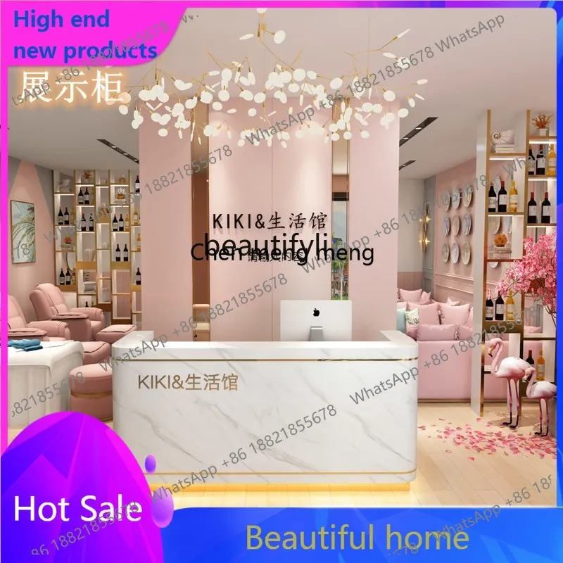 

Стойка ресепшн для салона красоты Zj6660, парикмахерской, магазина одежды, клиники, стоматологического кабинета, лакированная