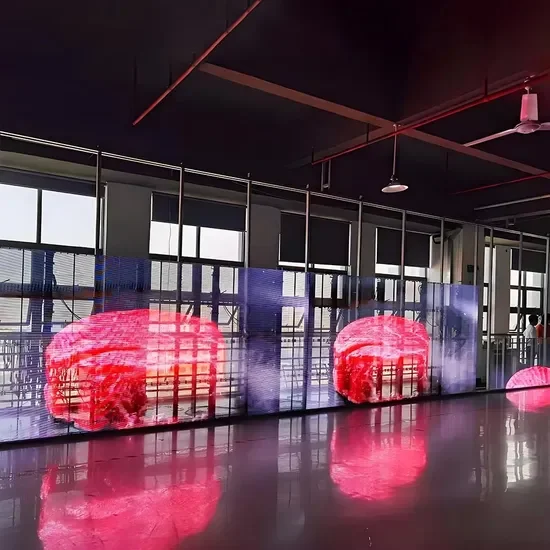 LED Şeffaf Ekranlar, Çıplak Gözle Görülebilen 3D Ekranlar ve Akıllı Işık Direkleri Tam Renkli HD Reklam Ultra İnce Cam Duvar Etkinlik Ekranı L