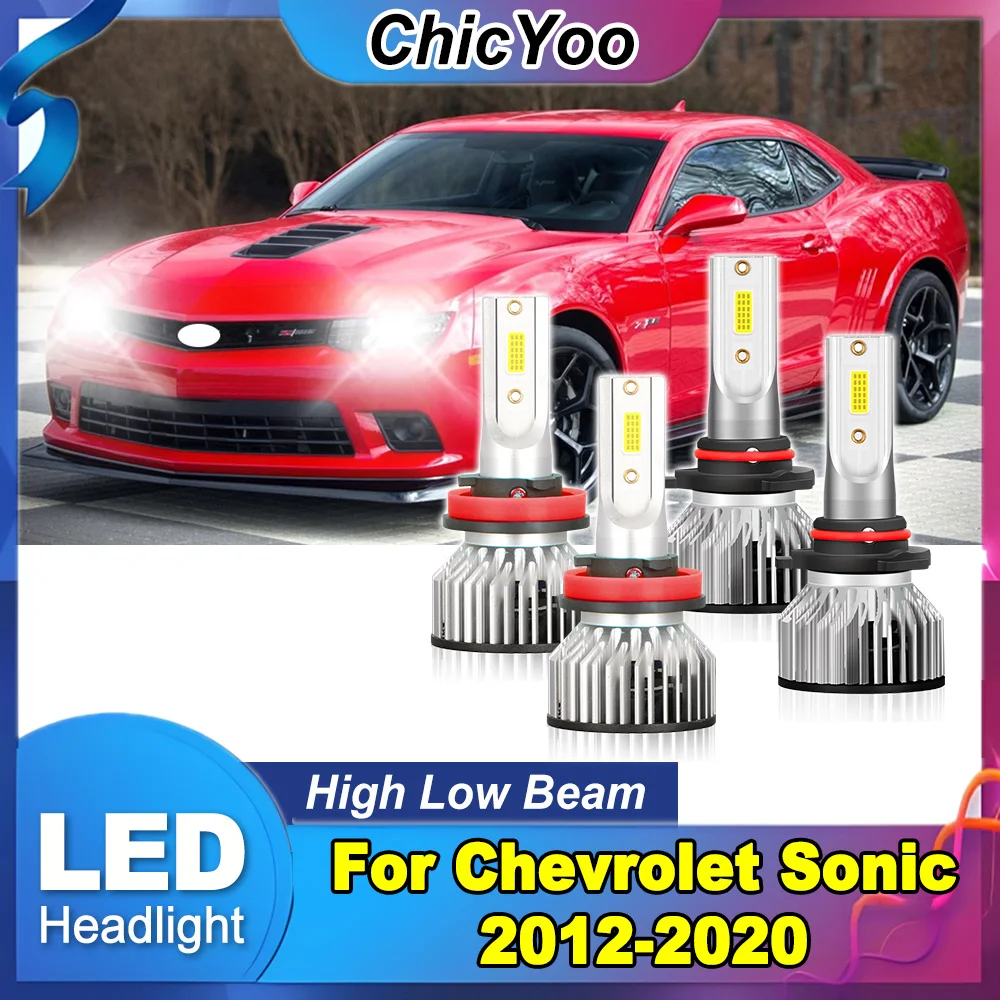 

Светодиодные лампы для фар автомобиля High Low Beam 9005 H11 H8 H9 Turbo, Canbus, без ошибок, 6000K, белый свет, для Chevrolet Sonic 2012-2020