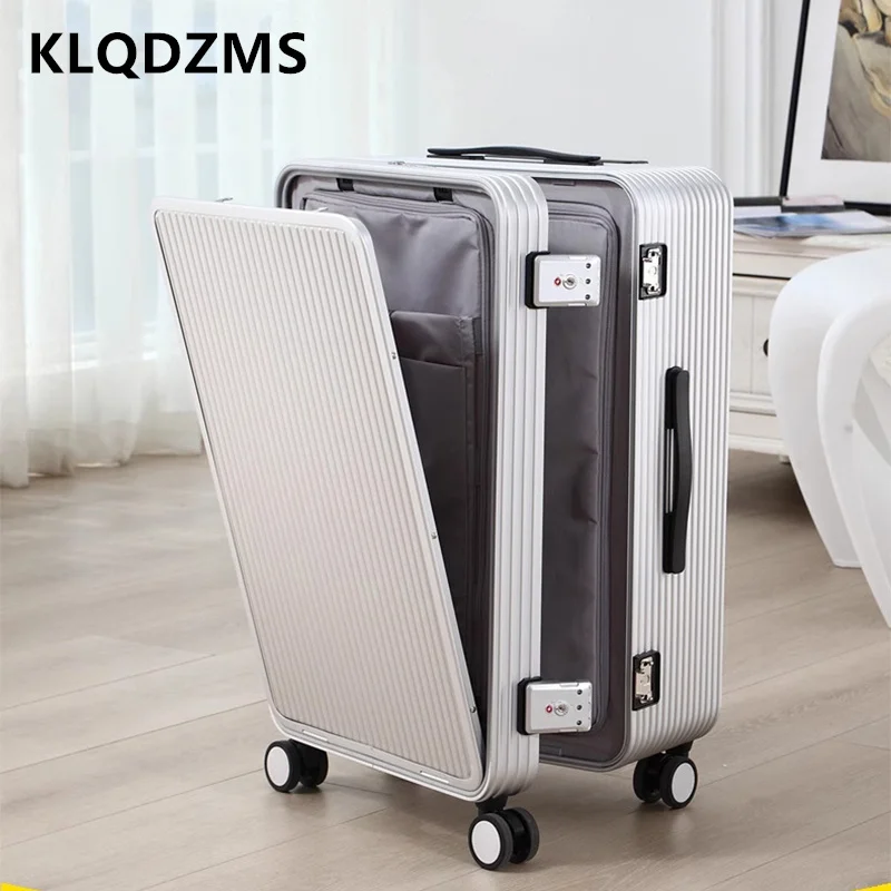 

KLQDZMS Men's Suitcase All Aluminum Magnesium Alloy Boarding Box 20"24"26"28 Inch Trolley Case Women's Business Cabin Luggage
