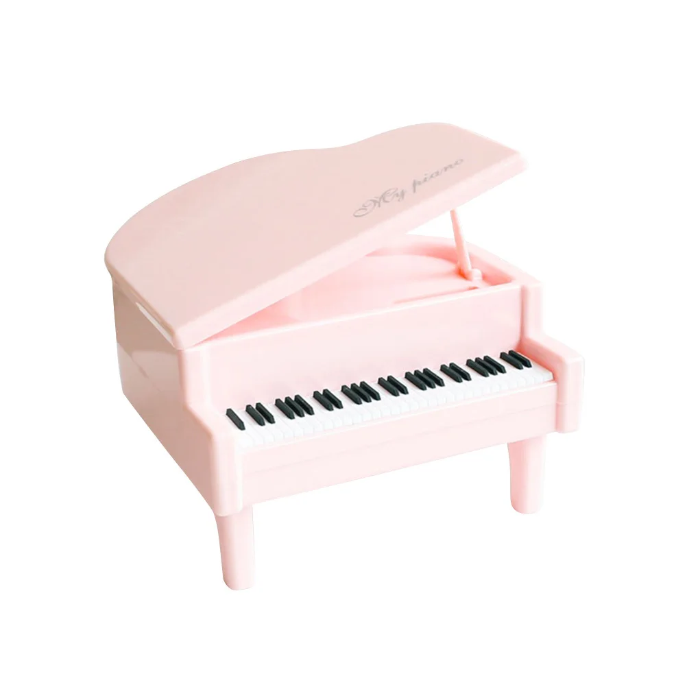 Recipiente de moedas de piano de plástico com superfície resistente a viros de revestimento transparente presente ideal para jovens músicos estudantes
