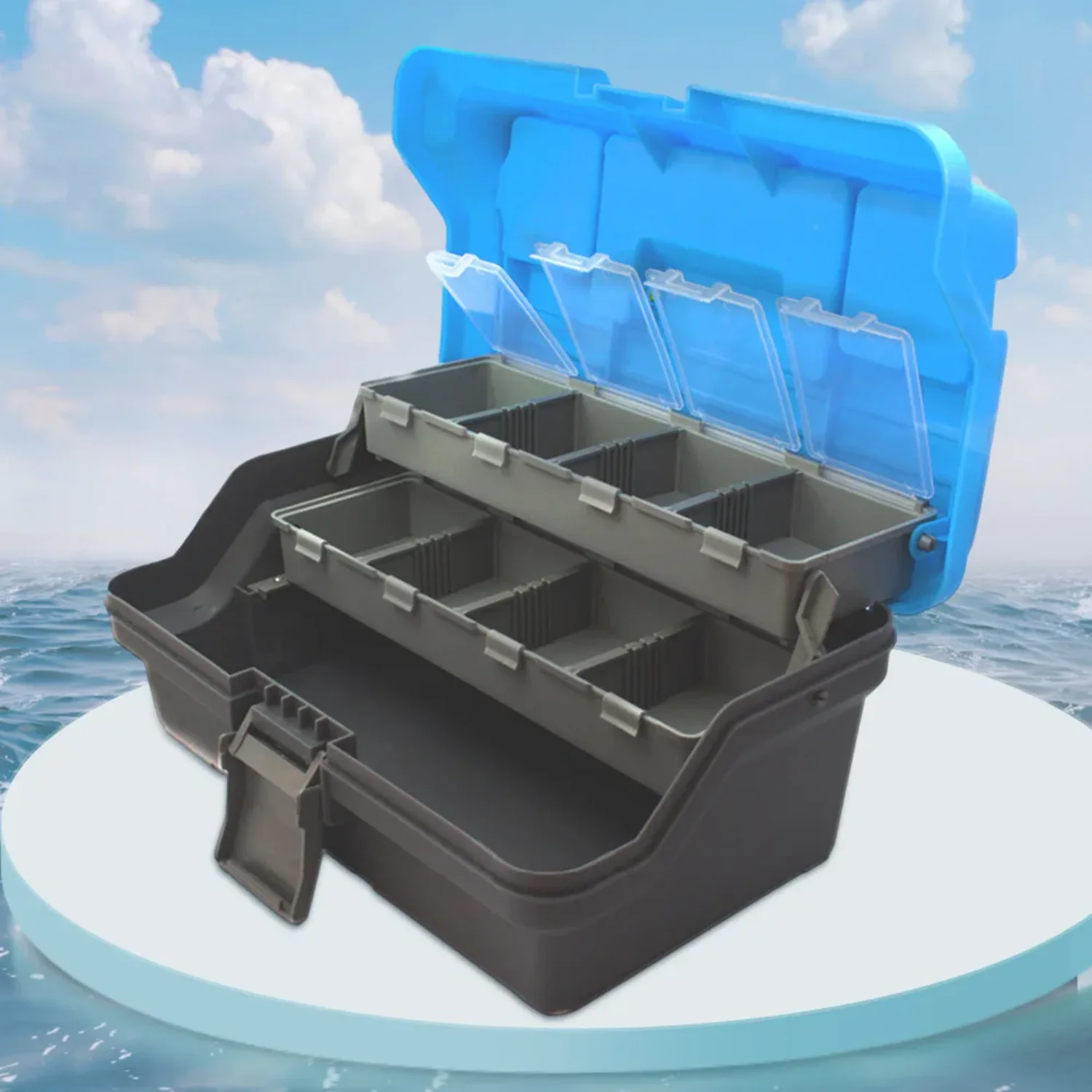 3-Layer Folding Fishing Tackle Box Multipurpose Fishing  Box with Handle Hardware  Box  Fishing Tackle