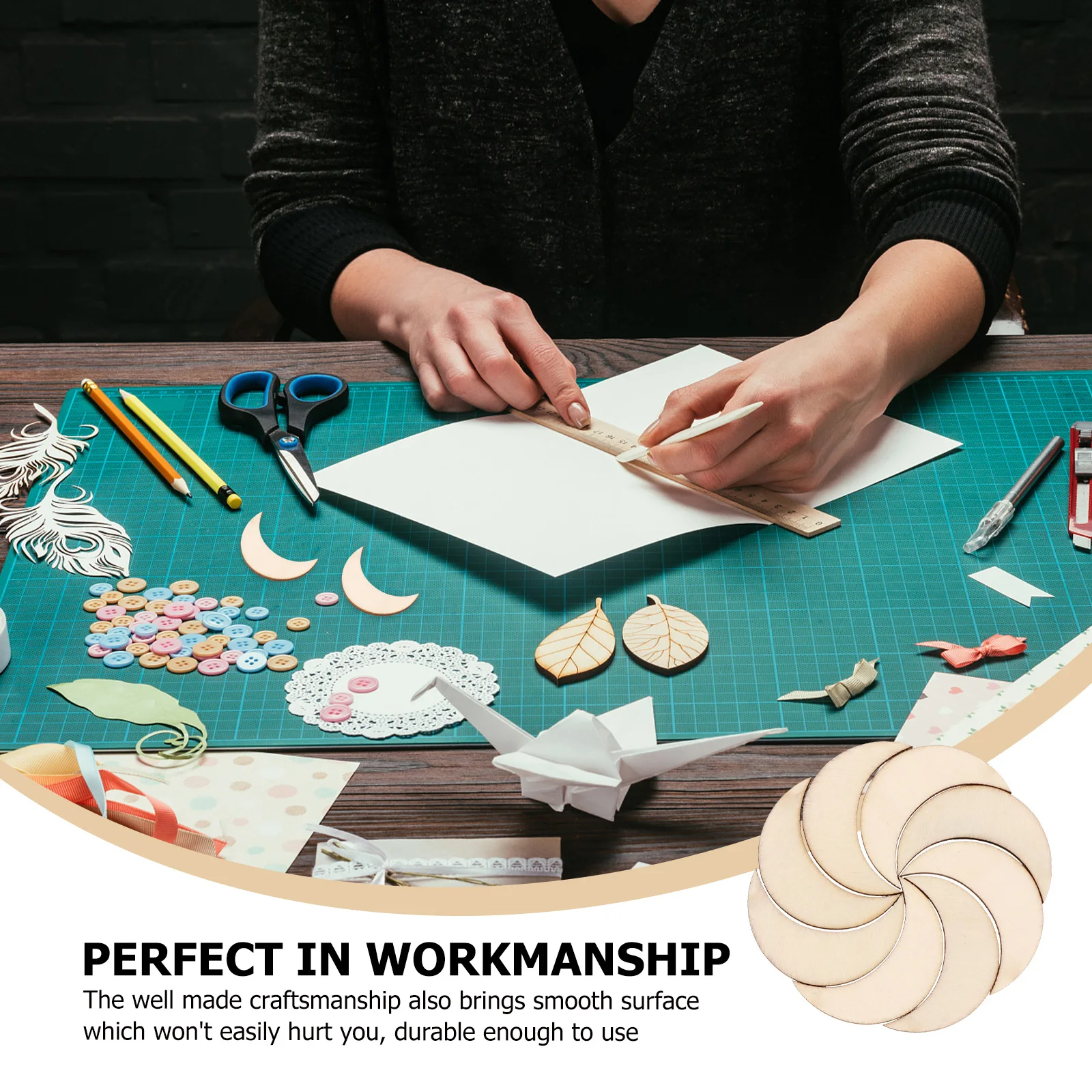 

20pcs Chips Wall Decor Blank Christmas DIY Craft Sewing Blank Wooden Chips Wooden Diy Christmas Pendant Slice Supplies