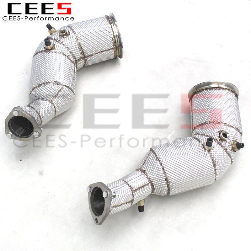 CEES Downpipe For Audi RS6 C8 4.0T 2021-2023 Racing Car Stainless Steel Exhaust Pipes Downpipes With OPF/DPF