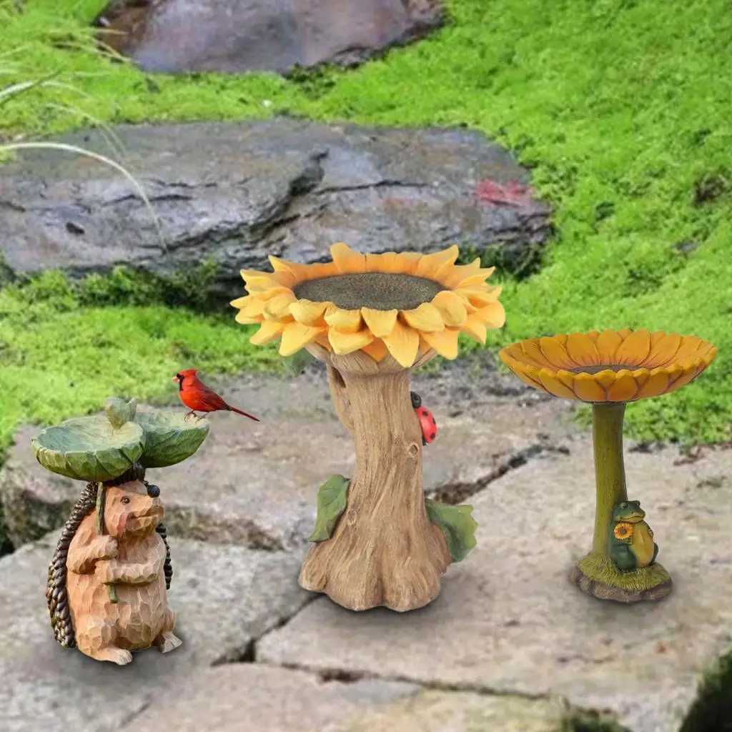Resin Feeder,Resin Statue Figurine Figure Deck Yard Backyard Garden Bird Bath