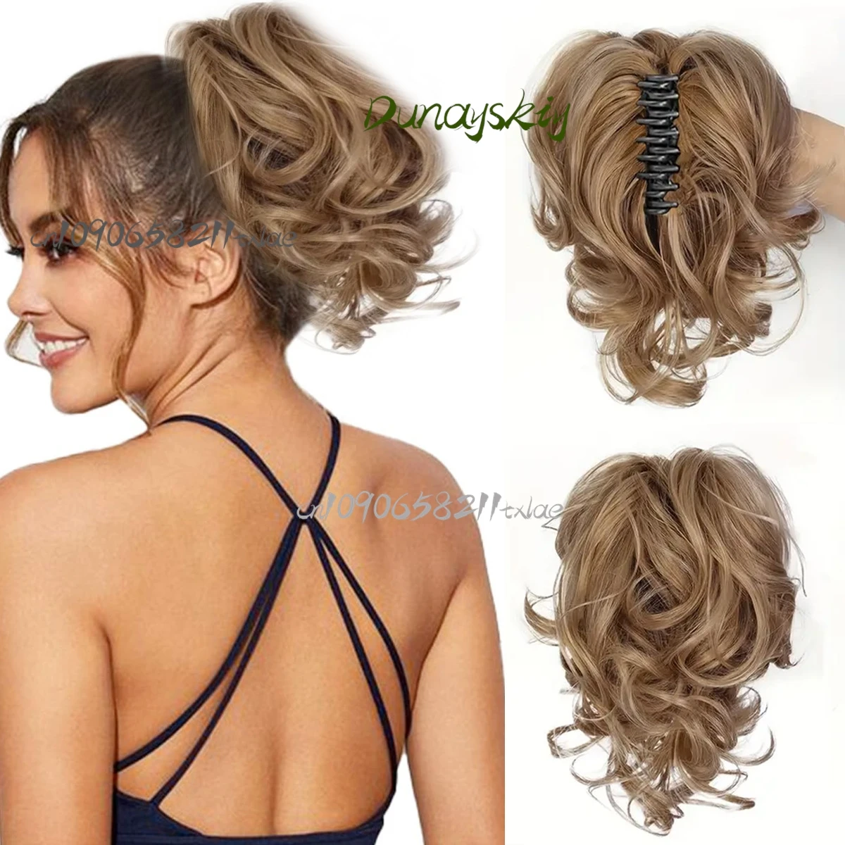 Зажим для захвата, короткий вьющийся хвост, маленькая волна, зажим для когтей, хвост, вьющиеся волосы, 25 см, зажим для тигра, короткий вьющийся хвост, косплей на Хэллоуин