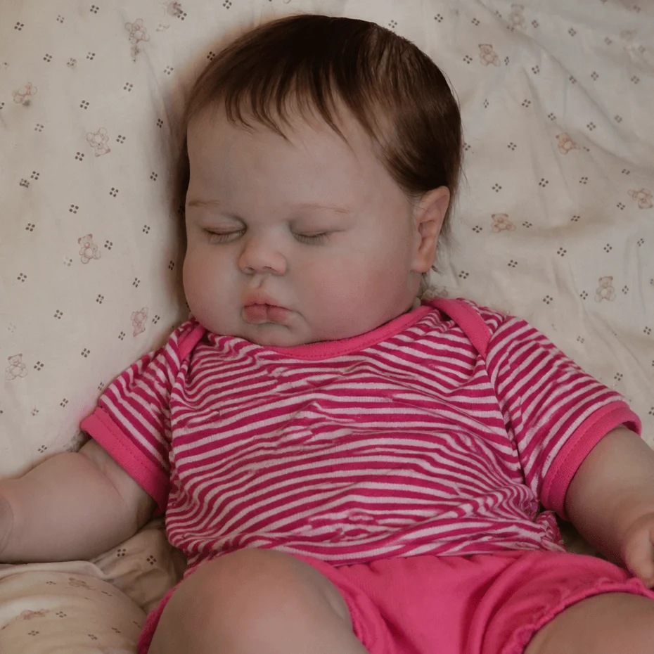 BZDOLL 50 CM Fat Babies Cloth Body Reborn Baby Doll Toy, Asleep Lifelike Handcrafted Doll, Preferred Birthday Gift for Girls