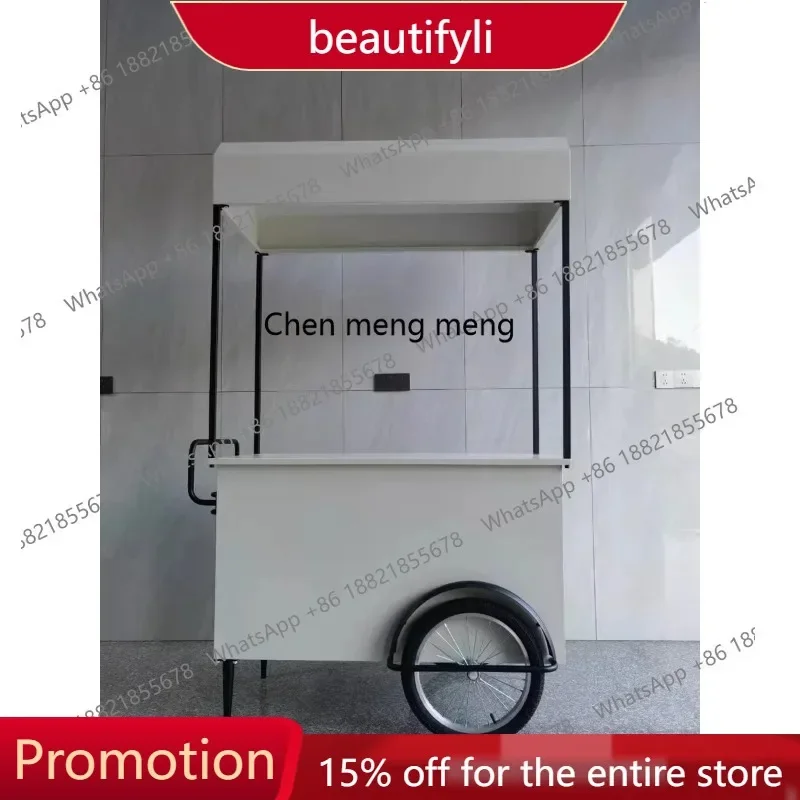 

Q181 Stall trolley Commercial promotional vehicle Display stand Stall promotion Multifunctional mobile coffee cart