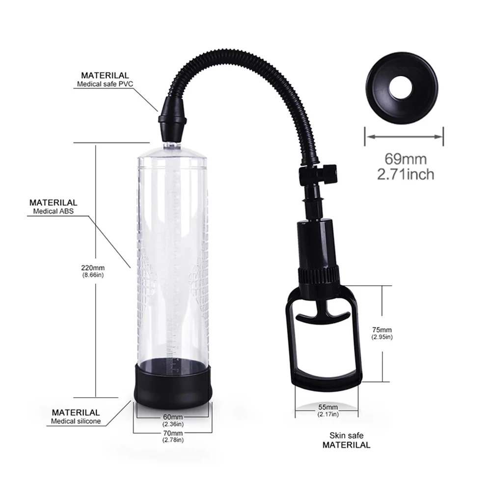 Male Vacuum Penis Pump Effective Penis Pump Enlargement Vacuum Dick Extender Erectie Cock Pomp Masturbator Penis Trainer Sex Toy view 6
