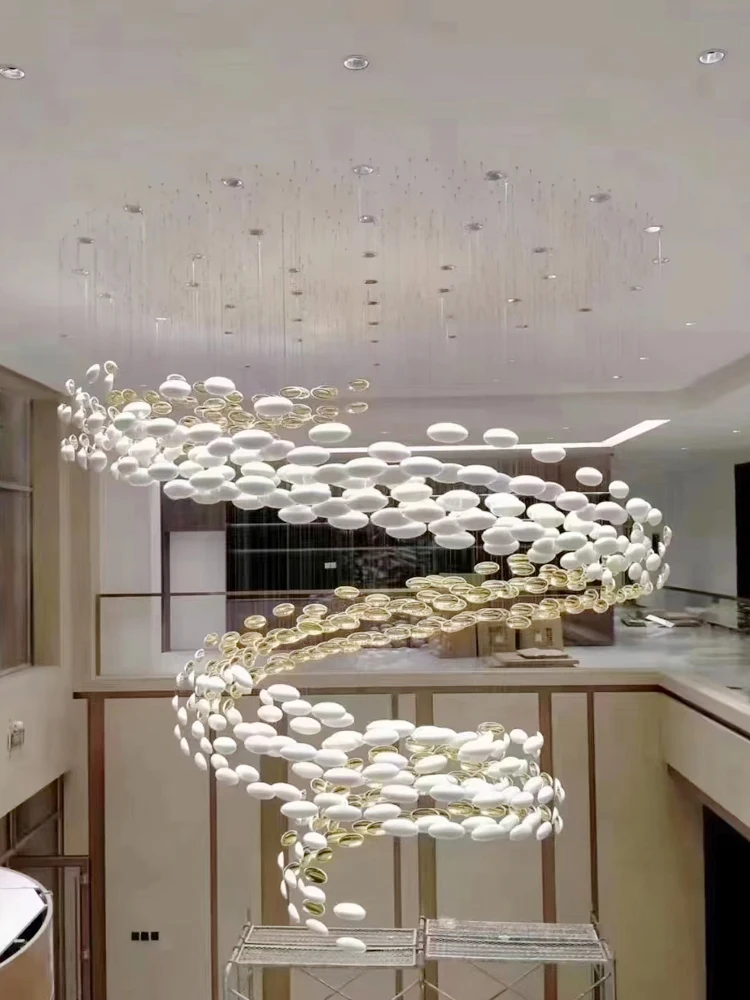 Italian Glass Chandelier Artistic Aesthetic Creative Ceiling Chandelier Sales Department Sand Table Light Duplex Floor Lamp
