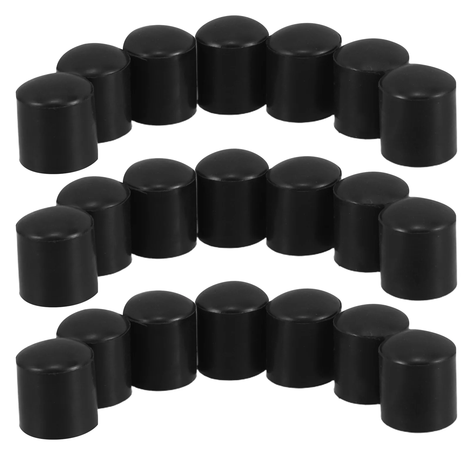 

60 Pcs Furniture Leg Cap Round Plastic Blanking Black Chair Caps Protector Metal Table Foot Cover Desk Pvc Soft Glue Feet