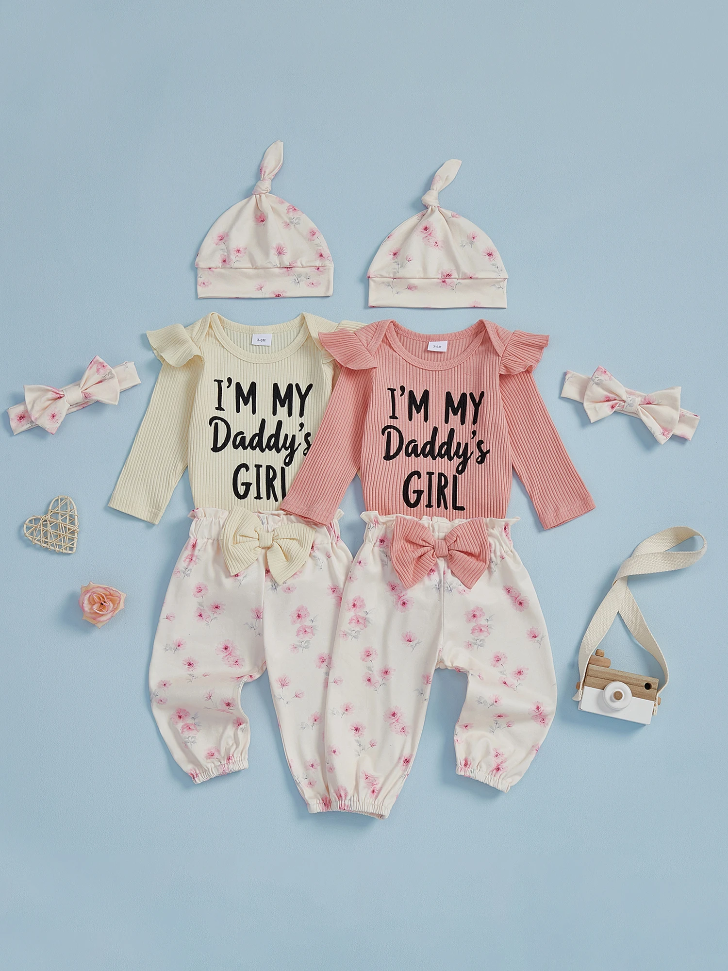 طفل الفتيات 4 قطع السراويل مجموعات طويلة الأكمام س الرقبة إلكتروني طباعة رومبير الأزهار السراويل عقال قبعة مجموعات #4