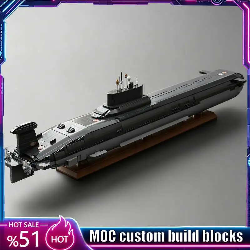 

4247PCS Nuclear Submarine MOC Vessel Model Custom Puzzle Blocks DIY Creative Assembly Educational Toy Popular Gifts Collection